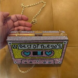 Bedazzled Cassette Tape Clutch 90s